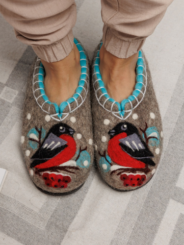 Тапочки женские "Снегири" (Т325Н)